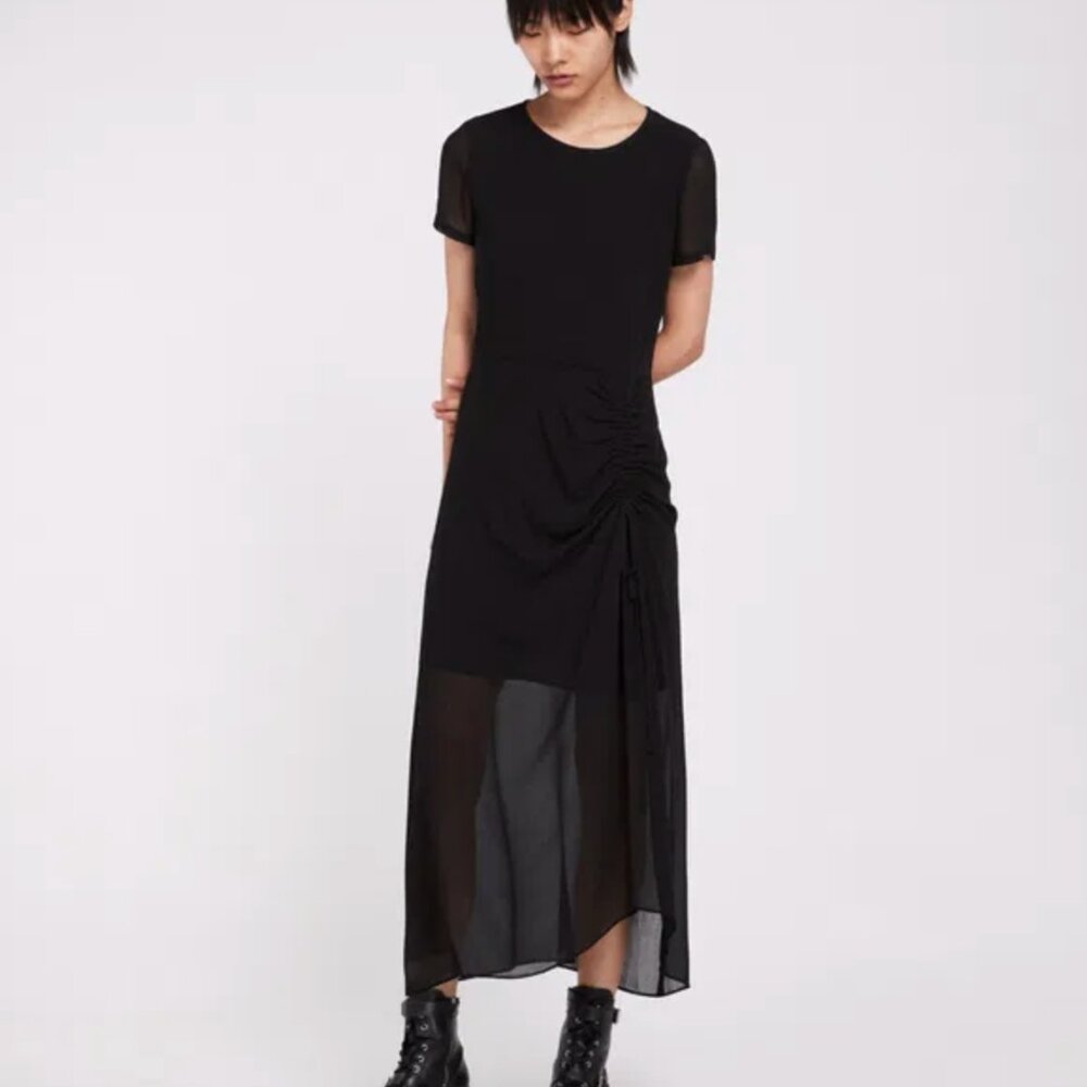 All Saints Black Midi Dress